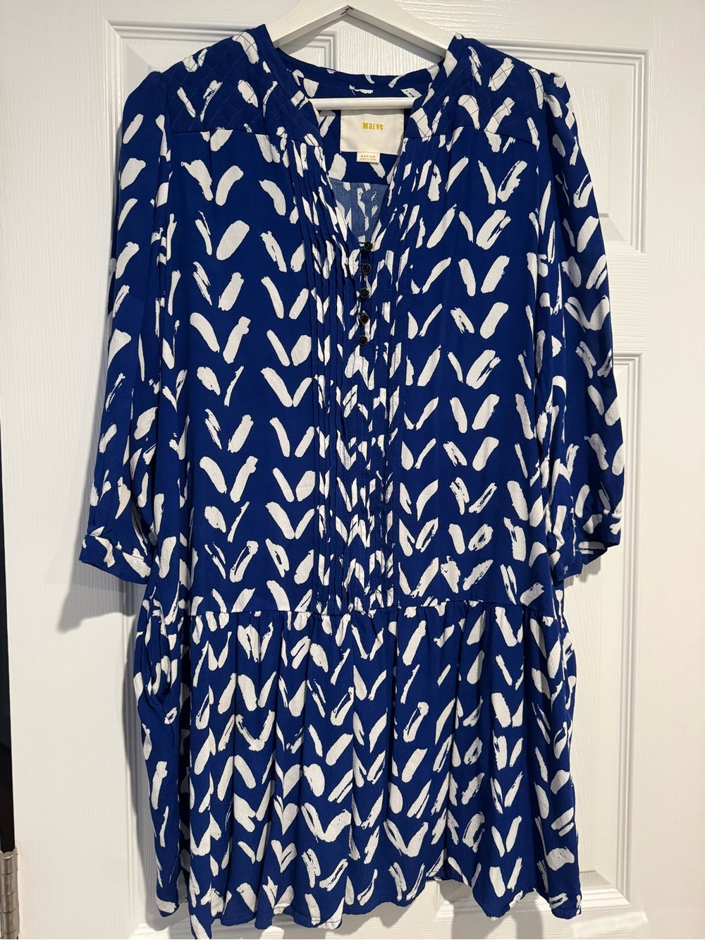 Maeve Blue and White Printed Women’s Dress